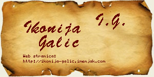 Ikonija Galić vizit kartica